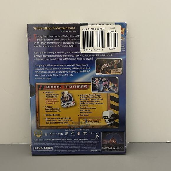 Disney Pixar WALL-E (DVD, 2008) Brand New In Factory Sealed Package - Picture 3 of 7